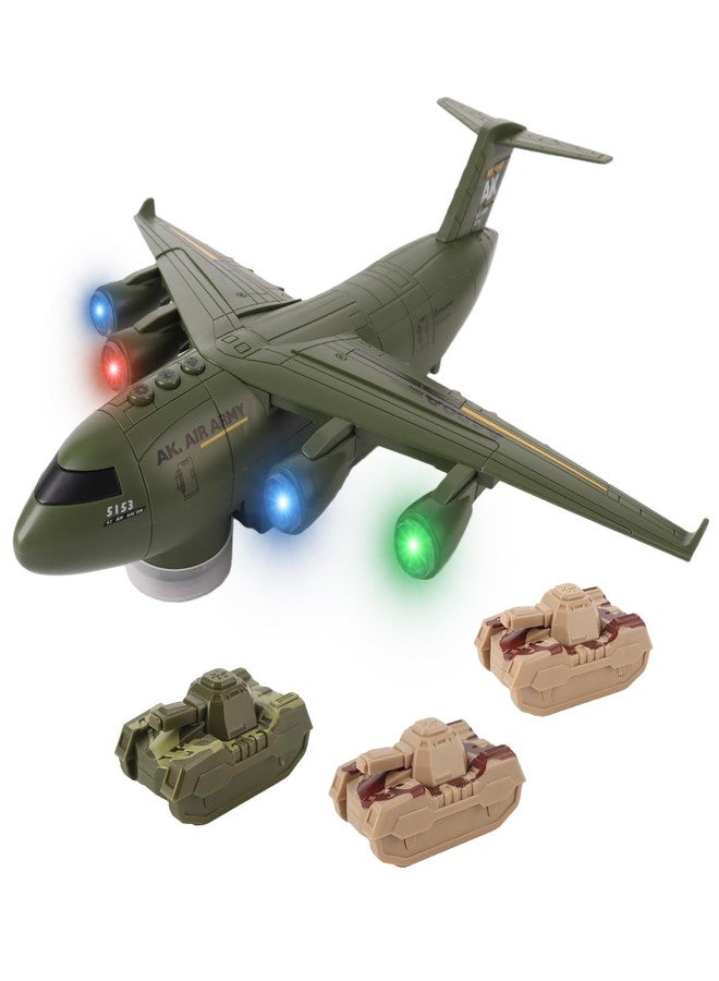 Toyfinity Military Transport Aircraft | Kids Airplane Toy with Light and Sound Effects | Cargo Plane Toy in Army Green | Army Toys for Boys | Military Toys for Toddlers | Holiday & Birthday Gift for Kids - Image 1